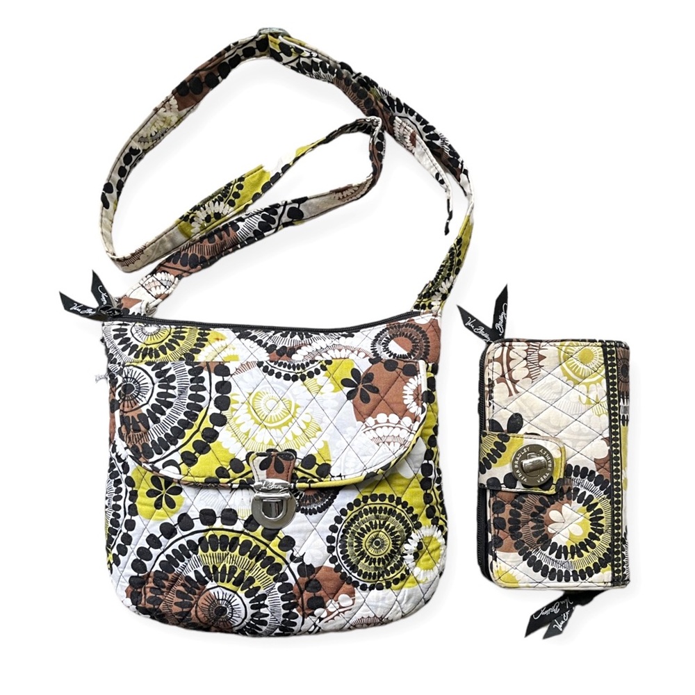 Vera Bradley Cocoa Moss Crossbody and Wallet Set